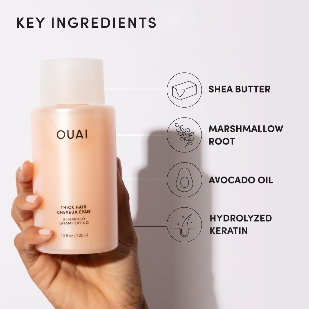 OUAI Champú Espeso de Recarga - Champú Hidratante con Queratina, Ra...