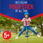 Flybar Maverick Pogo Stick de espuma para niños de 5 años en adelante, 40 a 80 libras, palo de Pogo para niños y niñas (rojo/azul)