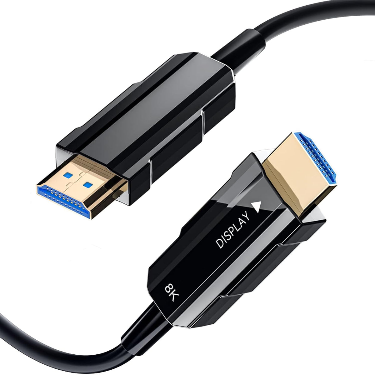 Cable HDMI de fibra óptica de 50 pies, cable HDMI 2.1 de 8 K de largo, cable HDMI de fibra de ultra alta velocidad, 48 Gbps, 8K a 60 Hz 4K a 120 Hz, HDR dinámico, eARC, HDCP 2.2 y 2.3, 3D, para monitor HDTV, portátil, Xbox PS4/PS5