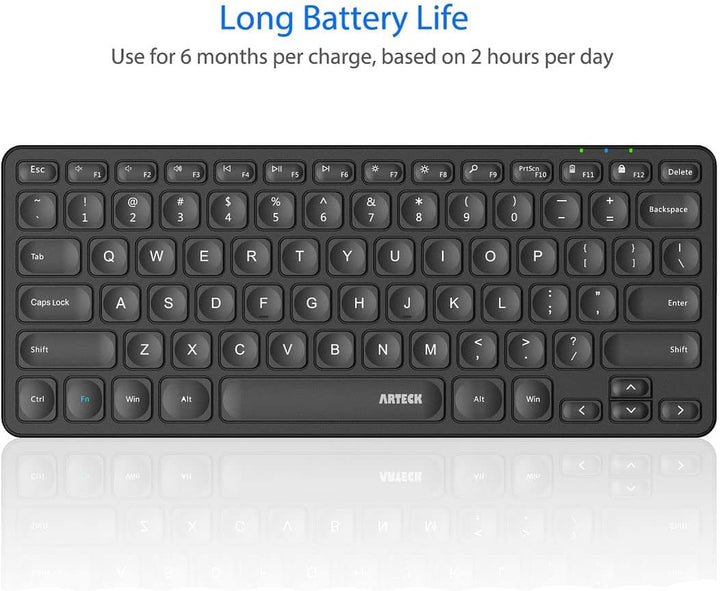 Arteck Teclado inalámbrico 2.4G Teclado inalámbrico ultra delgado y...