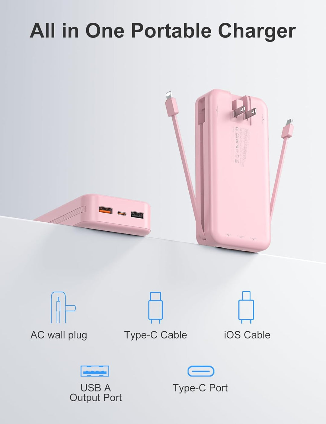aonidi Banco de Energía Cargador Ultraportátil de 20000mAh PD20W co...