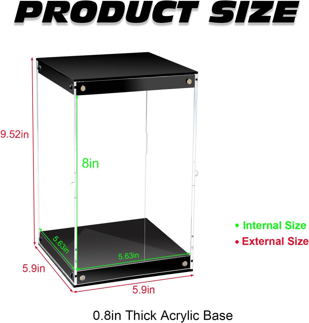 Vitrina de acrílico transparente con luz LED para coleccionables de...