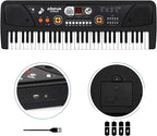 Piano de teclado para niños de 61 teclas con pantalla LED y micrófono