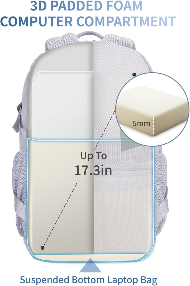 ECOHUB Mochila de viaje para mujer, para portátil de 17.3 pulgadas,...