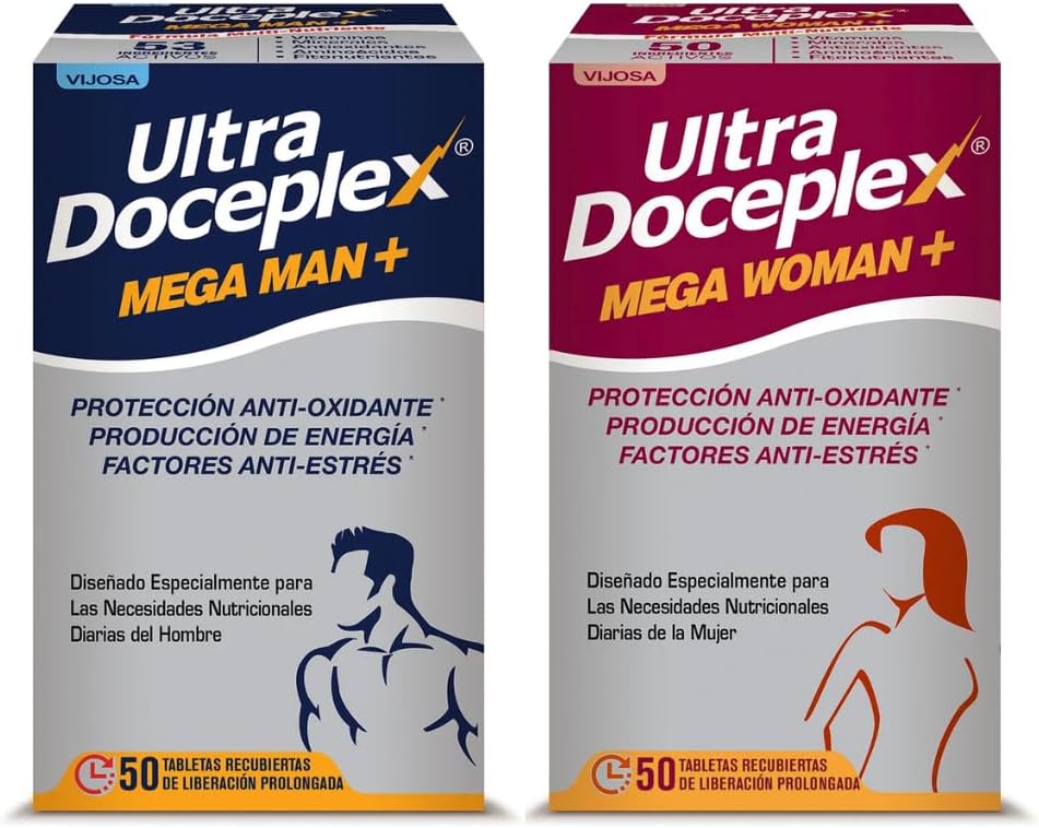 VIJOSA Ultra Doceplex Mega Man+ y Mega Woman+ - Antioxidante, impul...