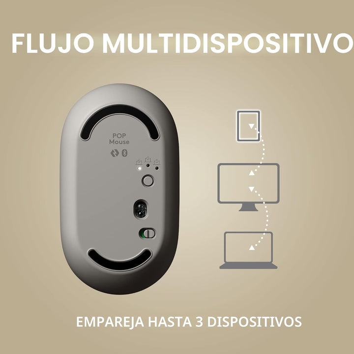 Logitech POP Mouse, ratón inalámbrico con emojis personalizables, t...