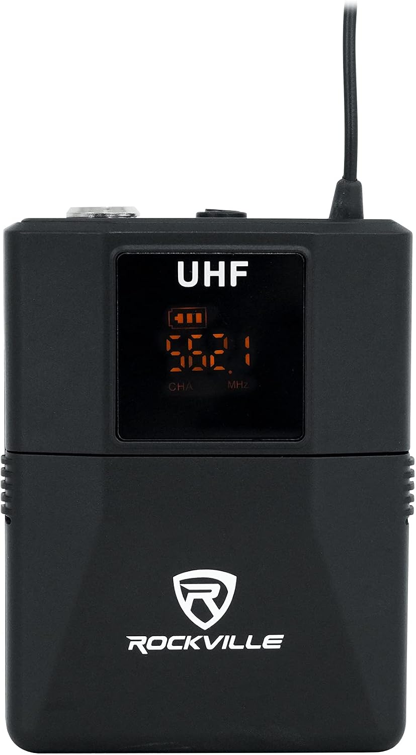 Rockville RWM61U - Sistema de micrófono inalámbrico UHF profesional...