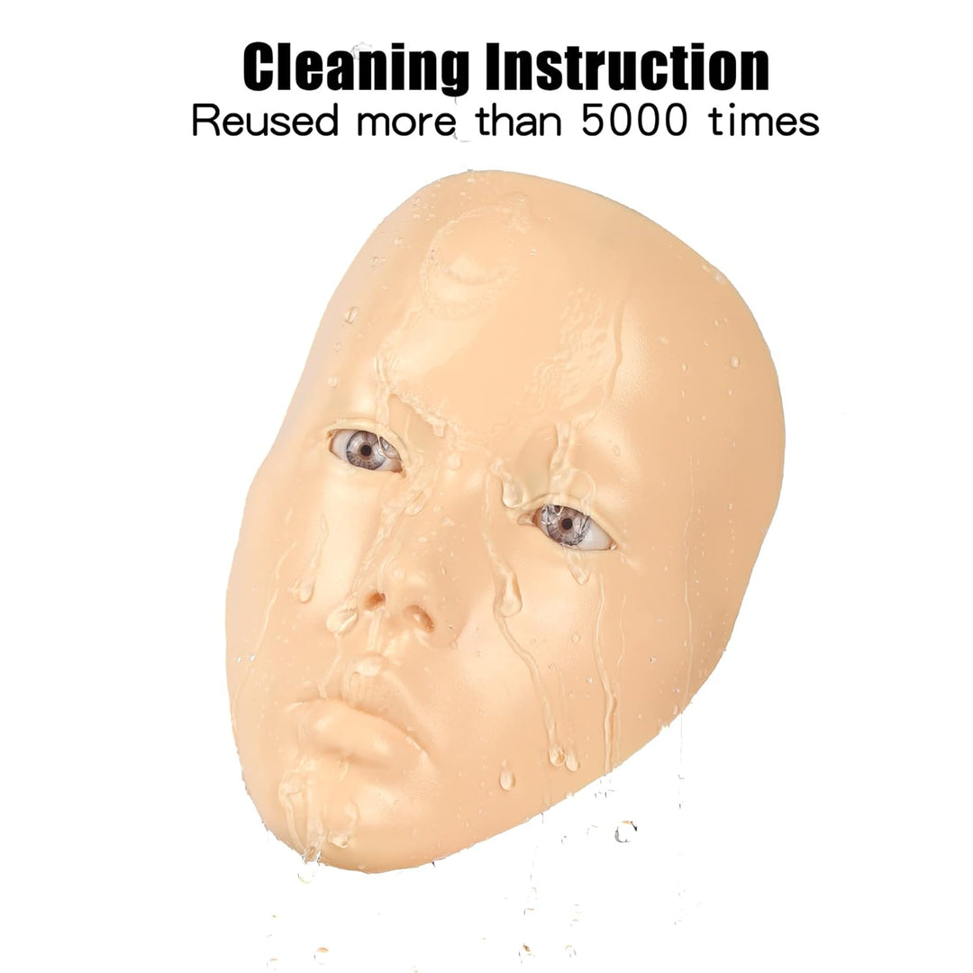 Bueuo Cara de práctica de maquillaje, 5D reutilizable de silicona,...