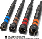 Klein Tools 32940 SAE Juego de Llaves de Tuercas de Impacto Huecas Magnéticas, 6 Piezas Codificadas por Color Llave de Tuercas Hueca de Potencia con Alcance Extendido, 6 Tamaños SAE