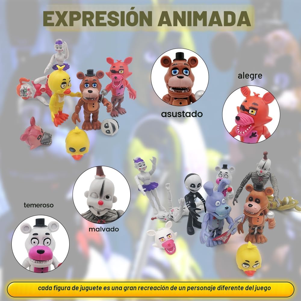Figura de acción, 18 piezas de figuras de juego, muñecas con articu...