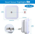 Paquete de 48 luces LED nocturnas enchufables a la pared, sensor
