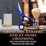 Ontaki Tijeras japonesas de acero para barba y cabello, puntas redo...
