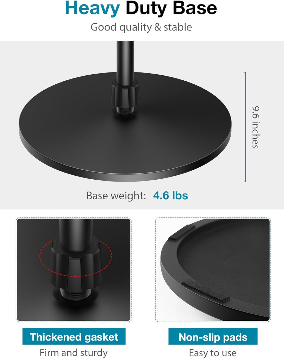 InnoGear Soporte para Micrófono, Altura Máxima 66.34" Soporte d...