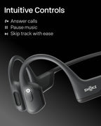 SHOKZ OpenRun Pro - Auriculares deportivos Bluetooth de conducción ósea, Negro, Moderno