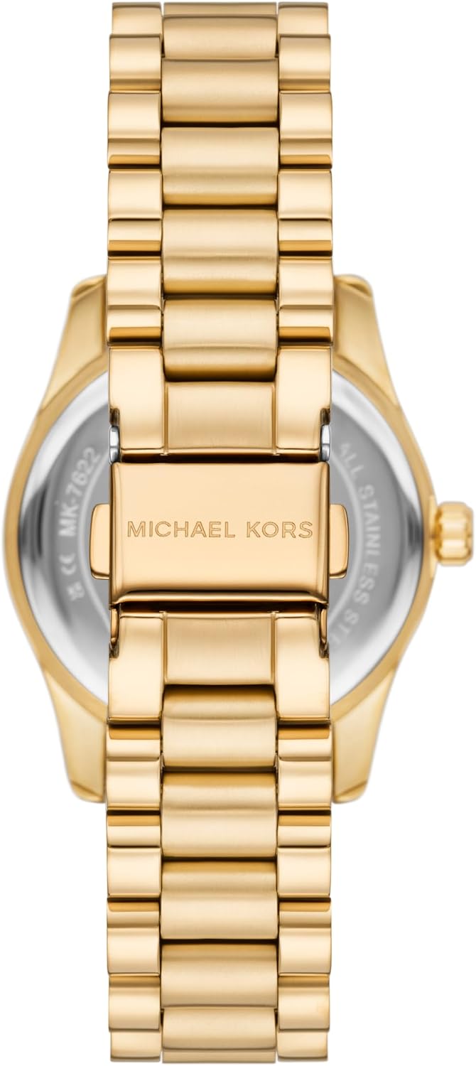 Reloj de mujer Michael Kors Lexington de tres agujas, acero inoxidable con acabado dorado (Modelo: MK7622)