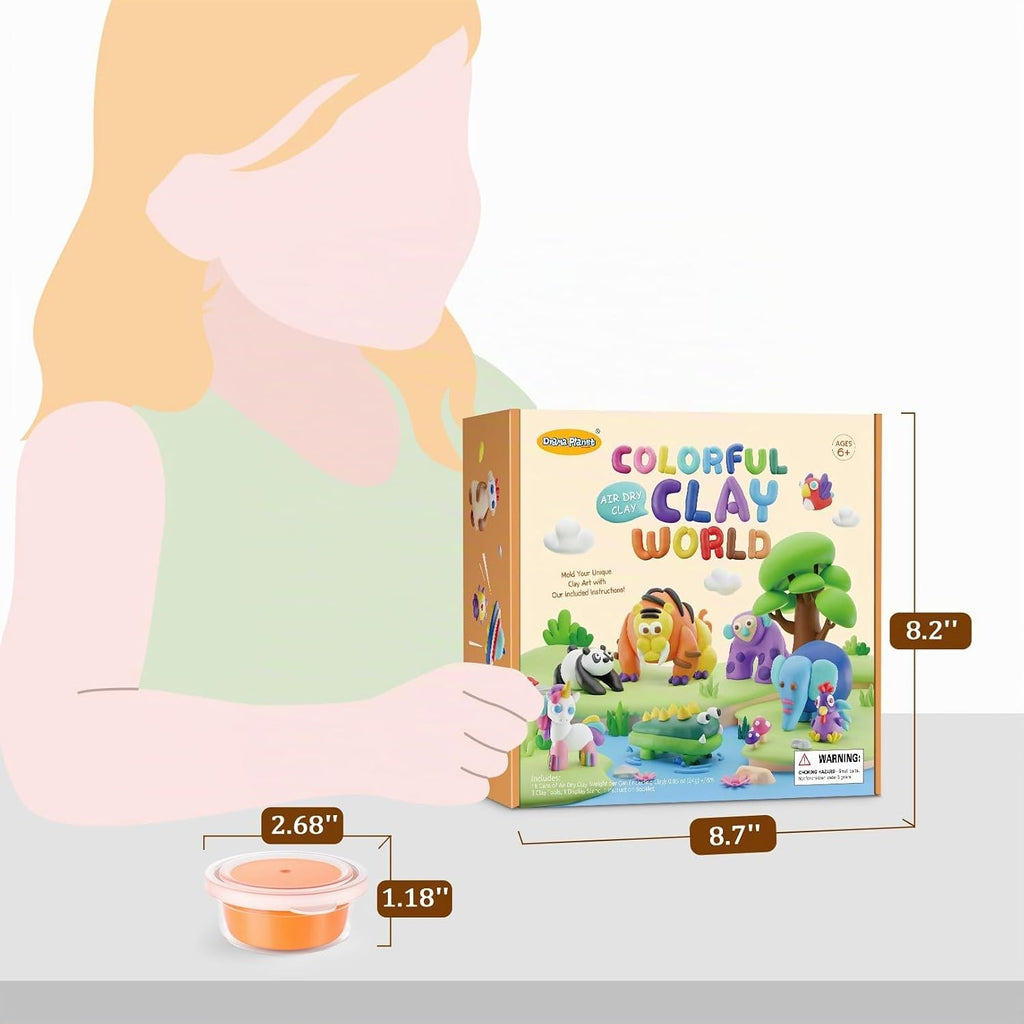 Drama Planet Kit de arcilla seca al aire para niños, 26 tutoriales de