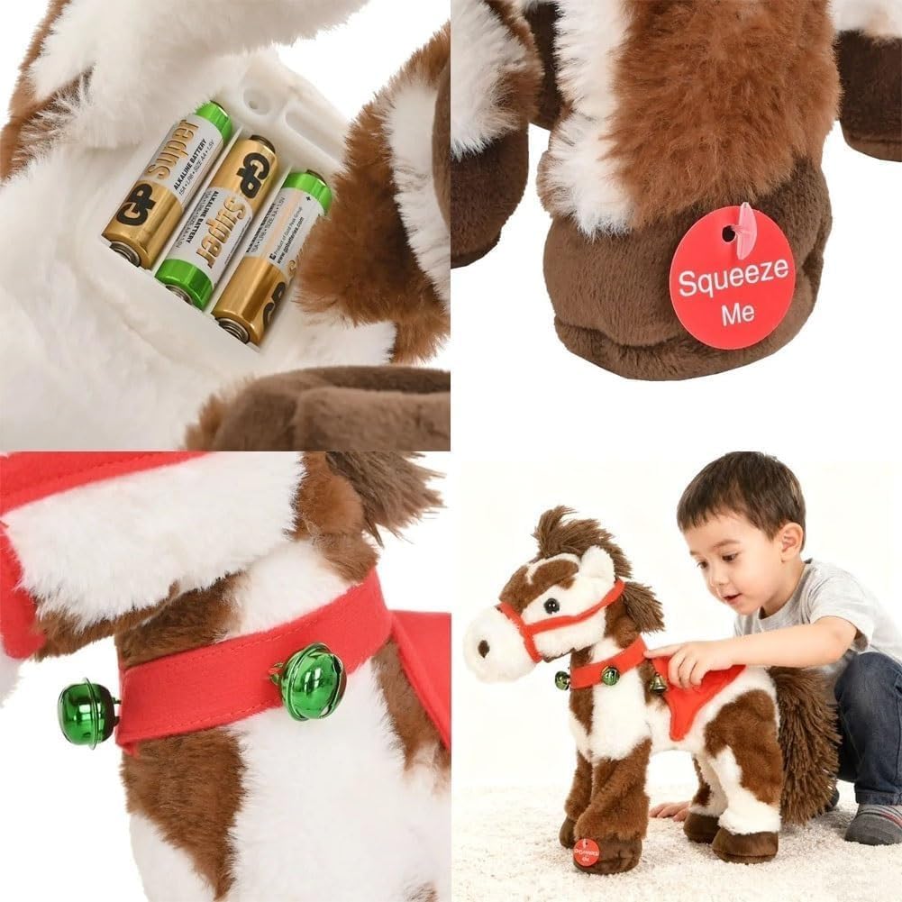 FOUR KAQA Spotted - Caballo eléctrico de peluche poni