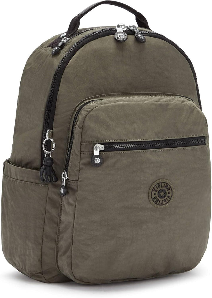Kipling Mochila para laptop Seúl L sólida para mujer, Verde (Green...