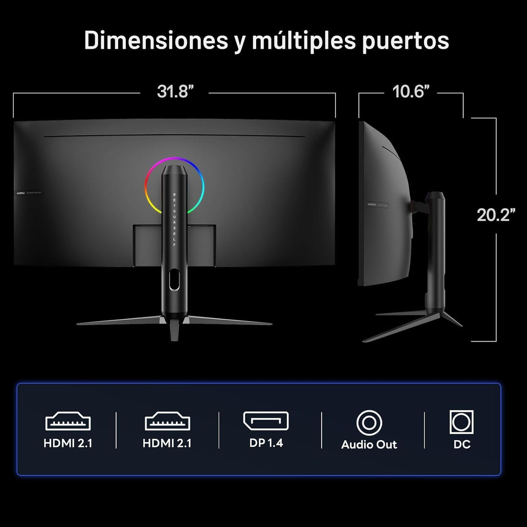 KOORUI Monitor curvo para juegos de 34 pulgadas 240Hz, UWQHD 3440 ×...