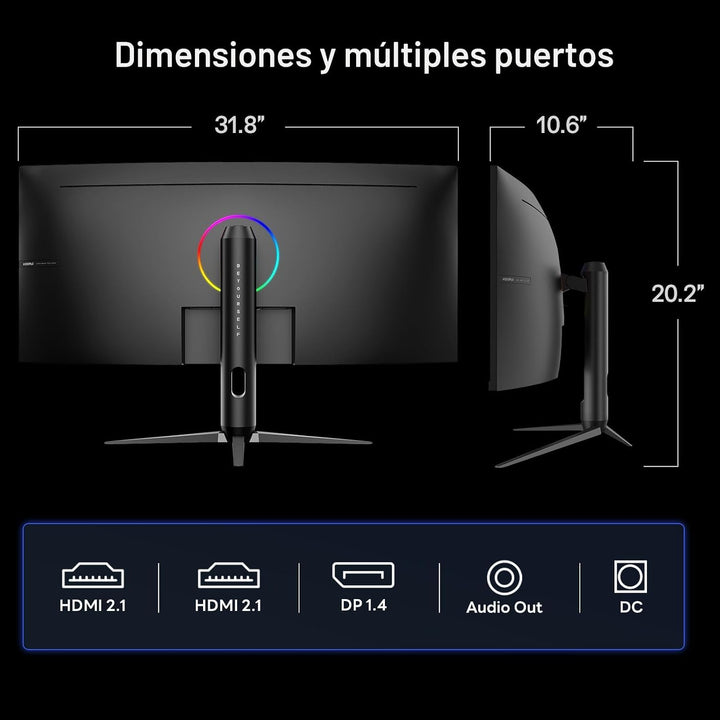 KOORUI Monitor curvo para juegos de 34 pulgadas 240Hz, UWQHD 3440 ×...