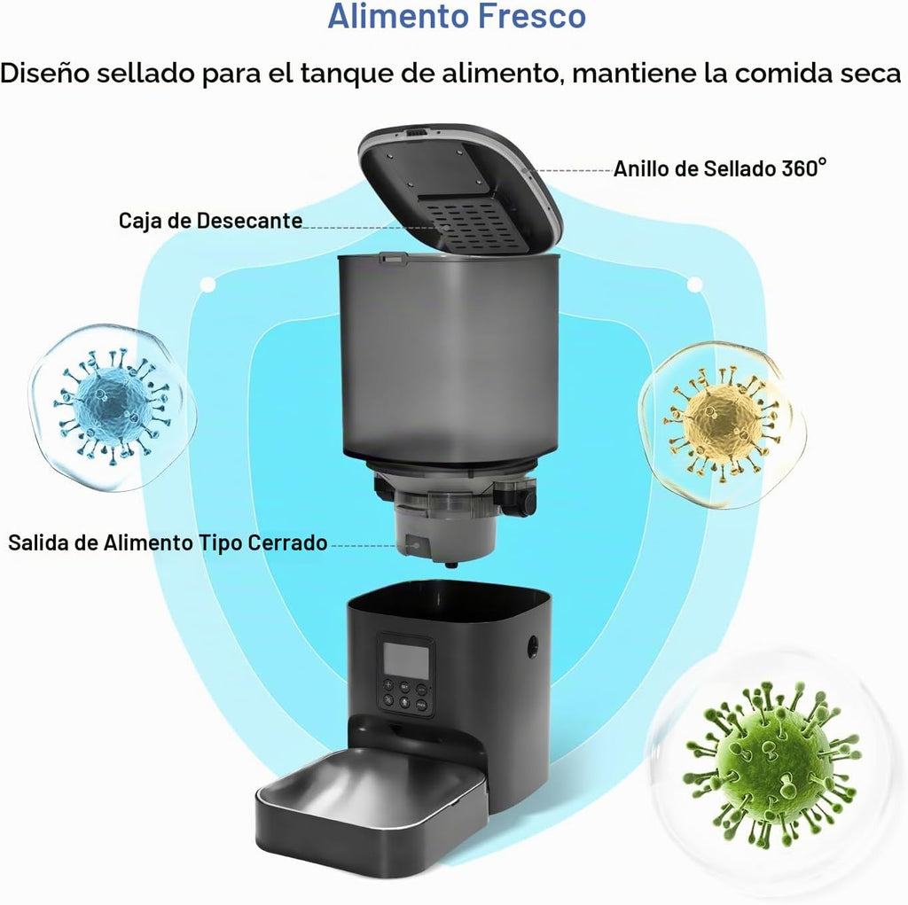 Comedero automático para gatos, dispensador de alimentos