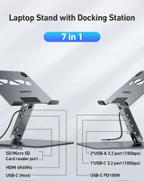 BENFEI Soporte para laptop con estación de acoplamiento USB C 7 en...