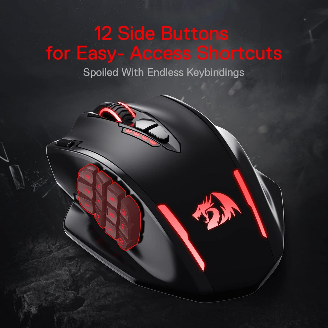 Redragon M913 Impact Elite ratón inalámbrico para juegos, ratón RGB...