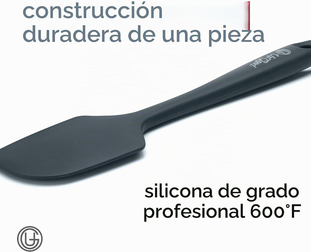 UpGood Juego de espátulas de silicona de 600 °F – Antiadherentes de alta resistencia al calor, espátulas de cocina pequeñas y grandes – Utensilios de cocina flexibles sin BPA de grado profesional –