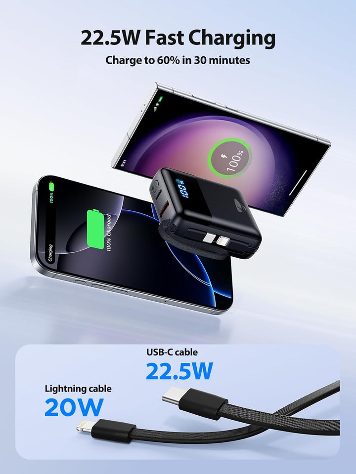 Aioneus Cargador portátil de 10000 mAh, batería de 22.5 W, carga rá...