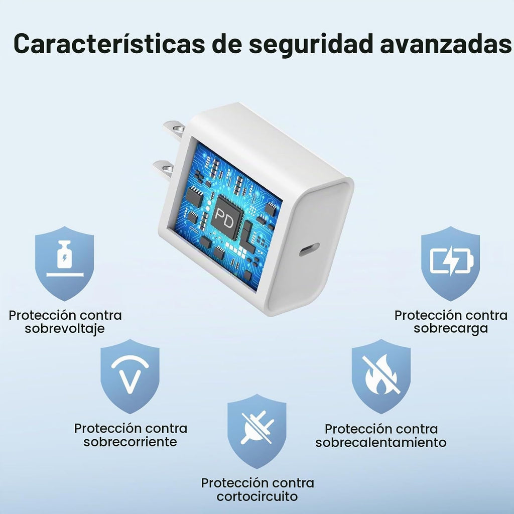 Cargador para iPhone 18 17 16 Carga rápida Paquete de 2 cargadores USB C