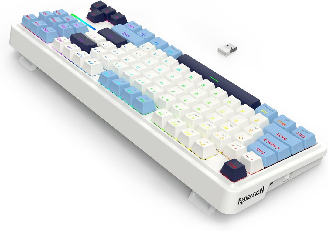Redragon K728 PRO 80% Teclado para juegos inalámbrico con junta RGB...