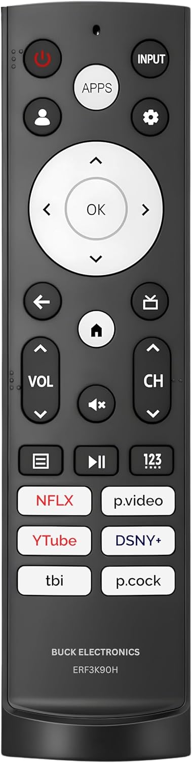 Control remoto de repuesto para televisores inteligentes Hisense, modelo ERF3K90H, compatible con 4K, ULED y UHD, 1 paquete