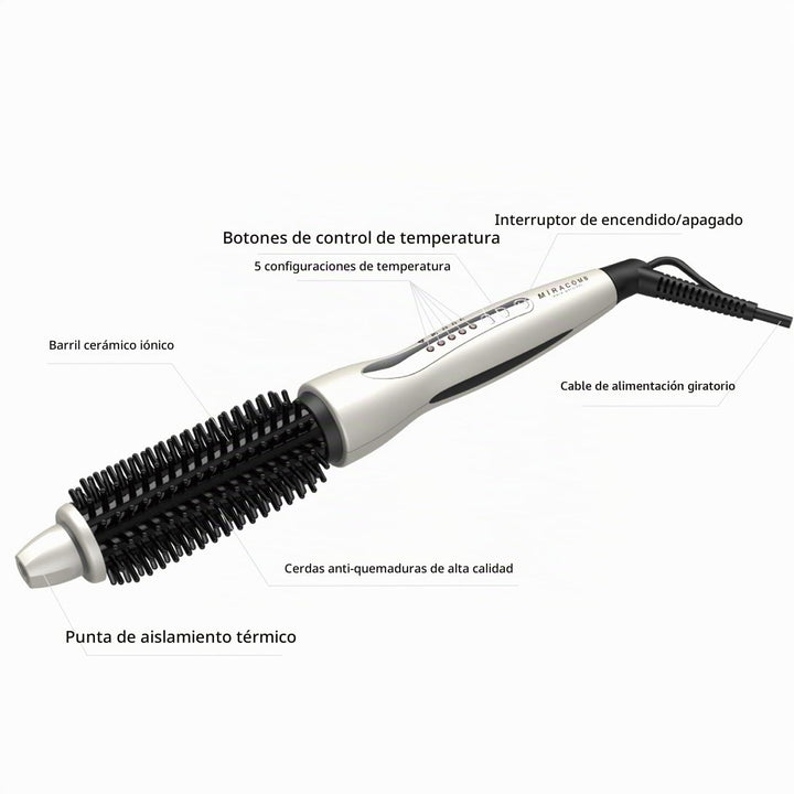 MIRACOMB Cepillo alisador de pelo de cerámica turmalina Cool Touch...