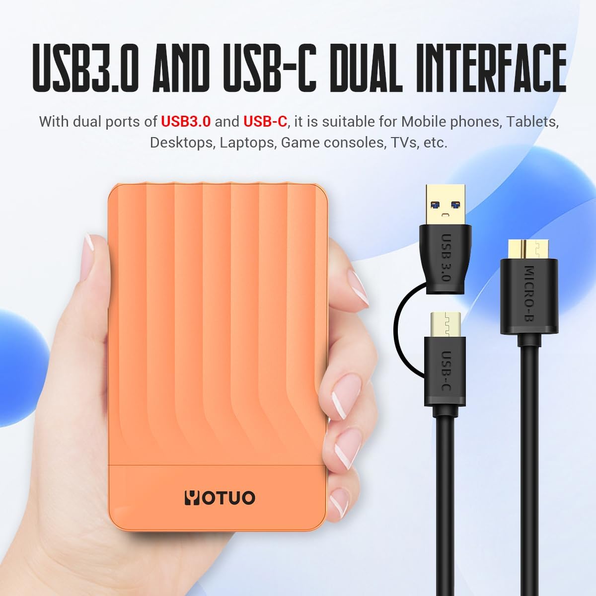YOTUO Disco Duro Externo Portátil Expansión de Almacenamiento HDD M...