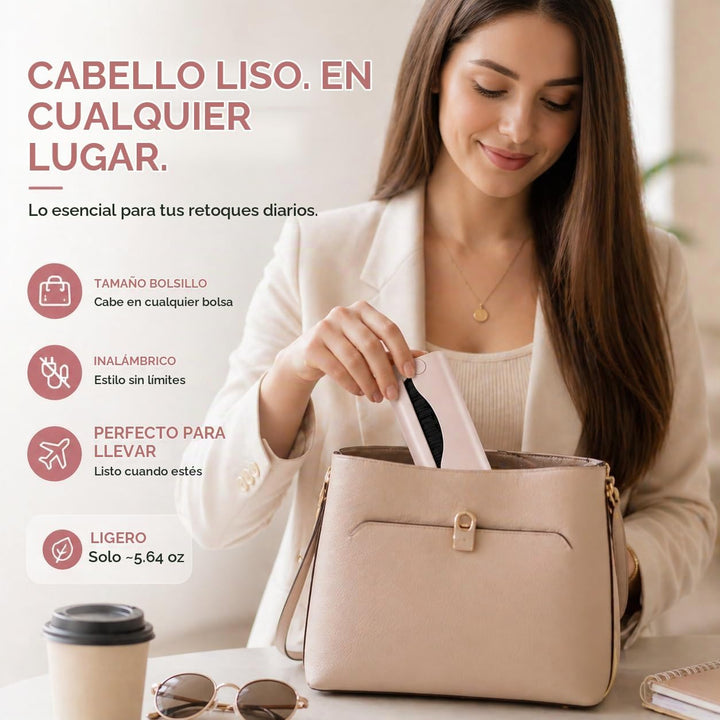 Cepillo alisador de pelo inalámbrico - Plegable - Diseño de viaje