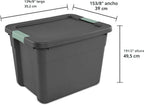 Sterilite - Bolsa de almacenamiento con tapa para el hogar y la oficina, 12 galones, paquete de 6