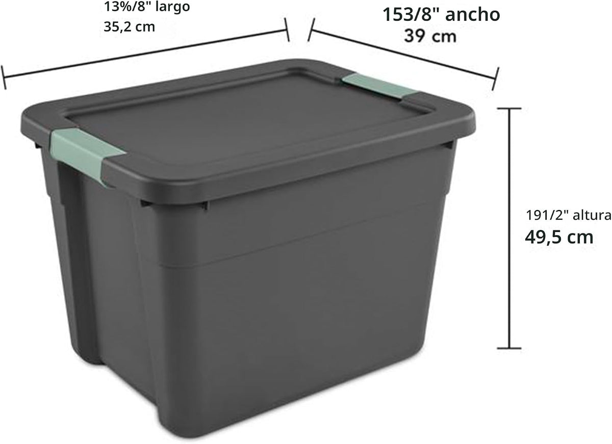 Sterilite - Bolsa de almacenamiento con tapa para el hogar y la oficina, 12 galones, paquete de 6