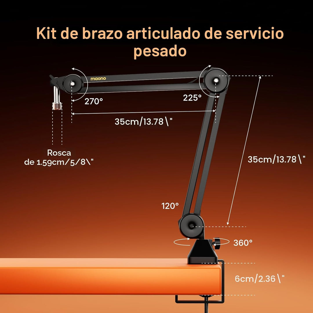 MAONO PD200W Micrófono inalámbrico híbrido para podcast para PC, ki...