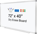 Pizarra de Borrado en Seco para Pared 72"x40" Pizarra Magnética de Presentación de Aluminio con Bandeja Larga para Bolígrafos, Pizarra Blanca Montada en la Pared para Escuela, Oficina y Hogar
