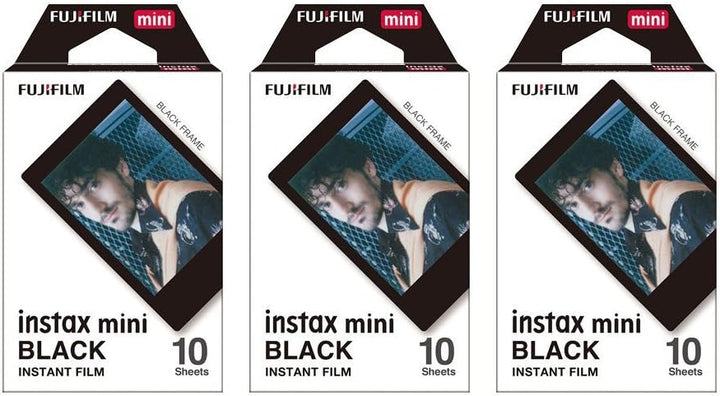 Fujifilm Instax Mini - Juego de 3 unidades de marco negro de pelícu...