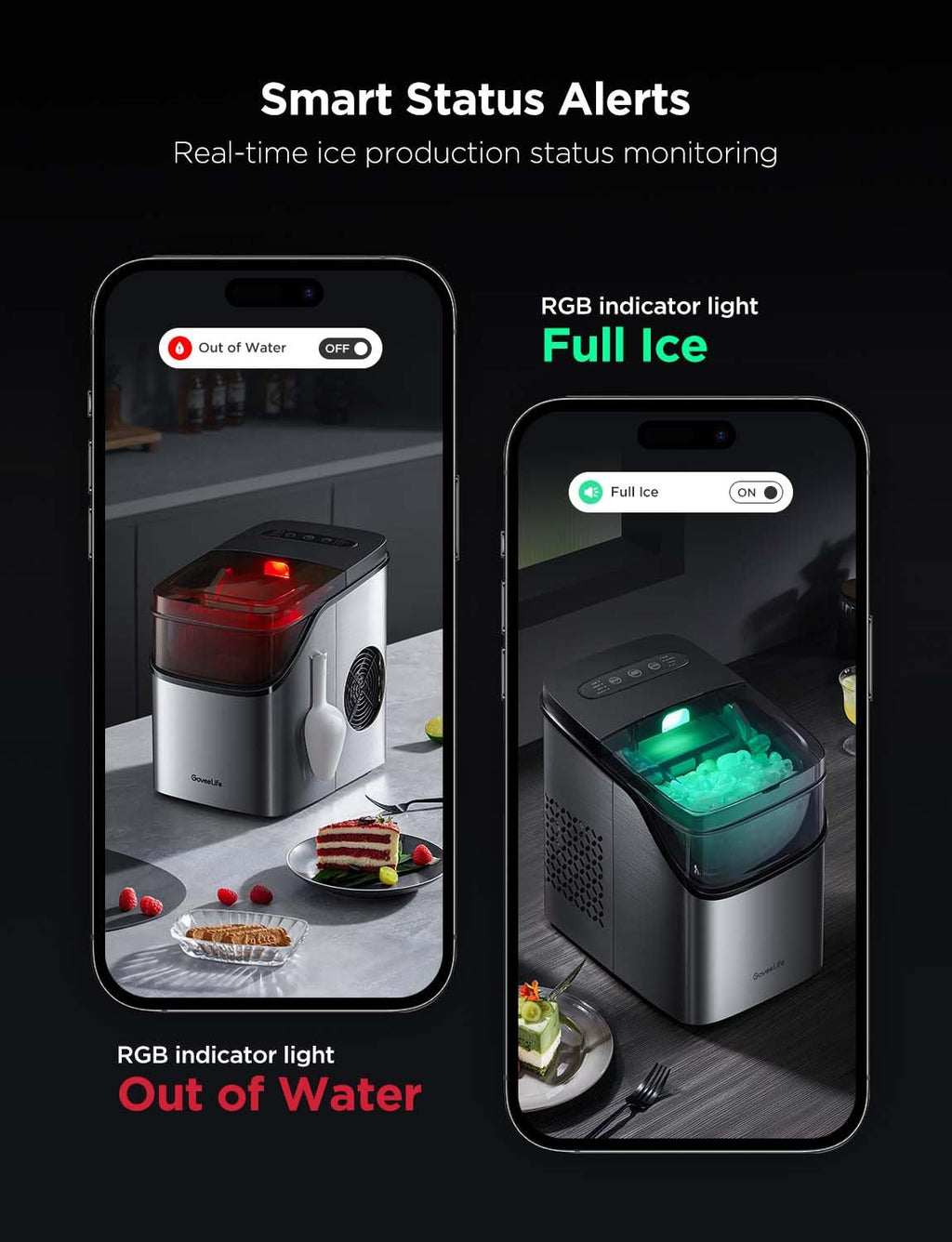 GoveeLife Máquina de hielo inteligente, 9 cubos de hielo en 6 minutos