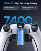 7400mWh Battery Pack para PS5 & Edge Controller con LED