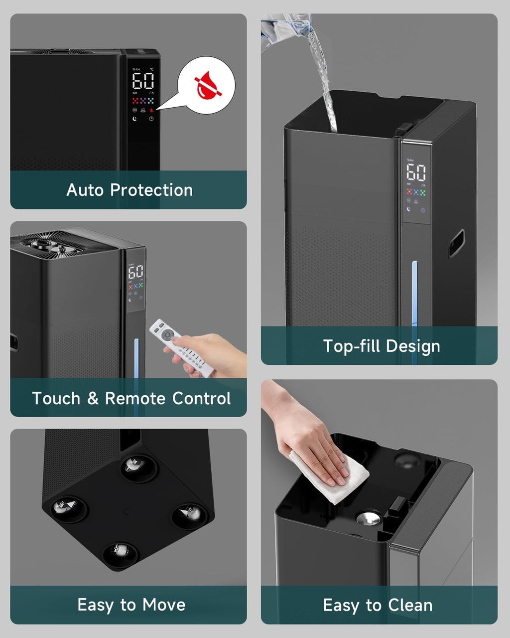 Mifasol Humidificador de niebla fría y cálida para habitación grande
