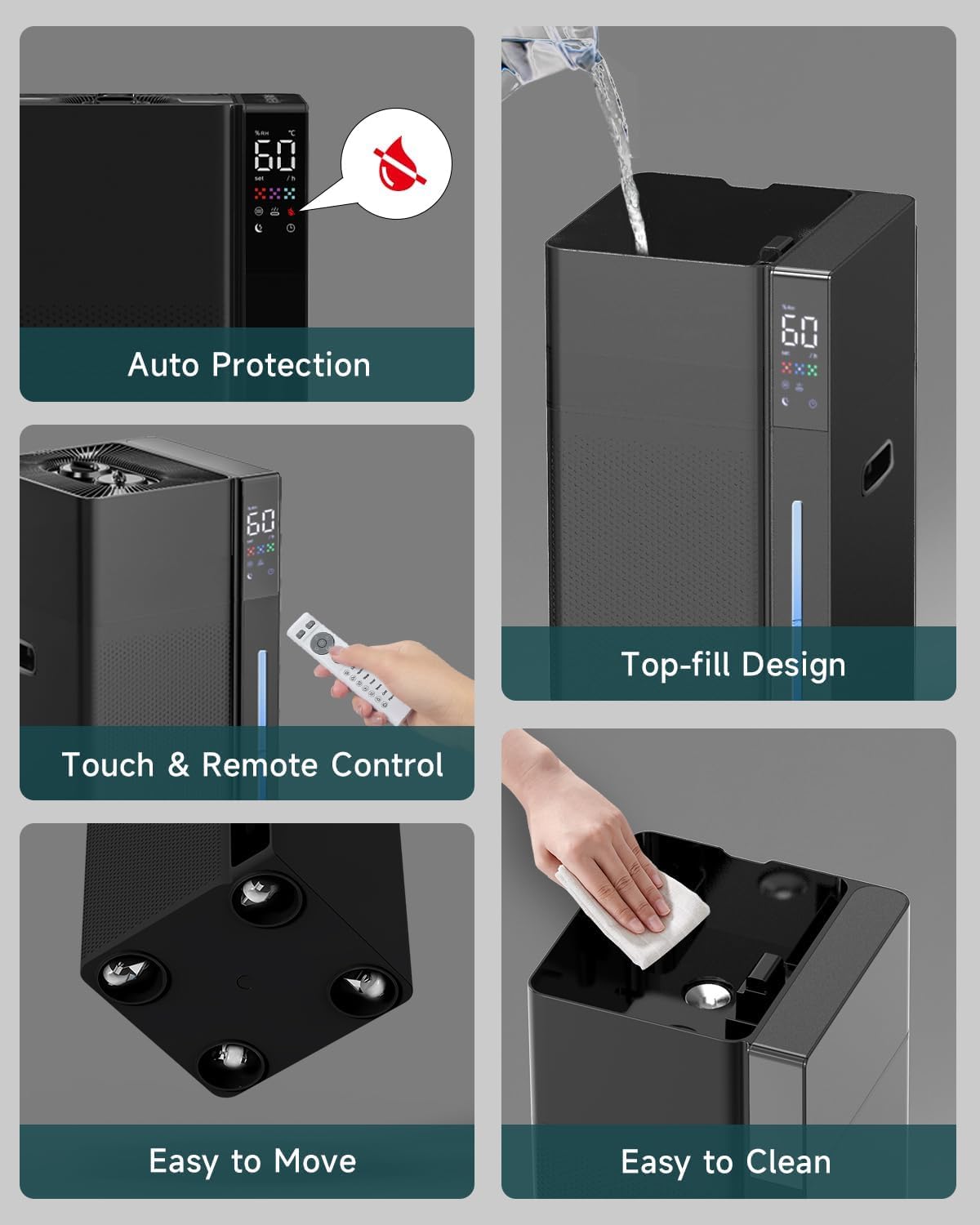 Mifasol Humidificador de niebla fría y cálida para habitación grande