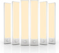Paquete de 6 luces inalámbricas para debajo del gabinete, 32 luces LED con sensor de movimiento, luces magnéticas recargables para interiores, funciona con pilas, luces debajo del mostrador para