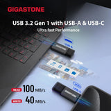 GIGASTONE - Unidad flash USB dual de 256 GB, USB 3.2 Gen 1, USB C+A...