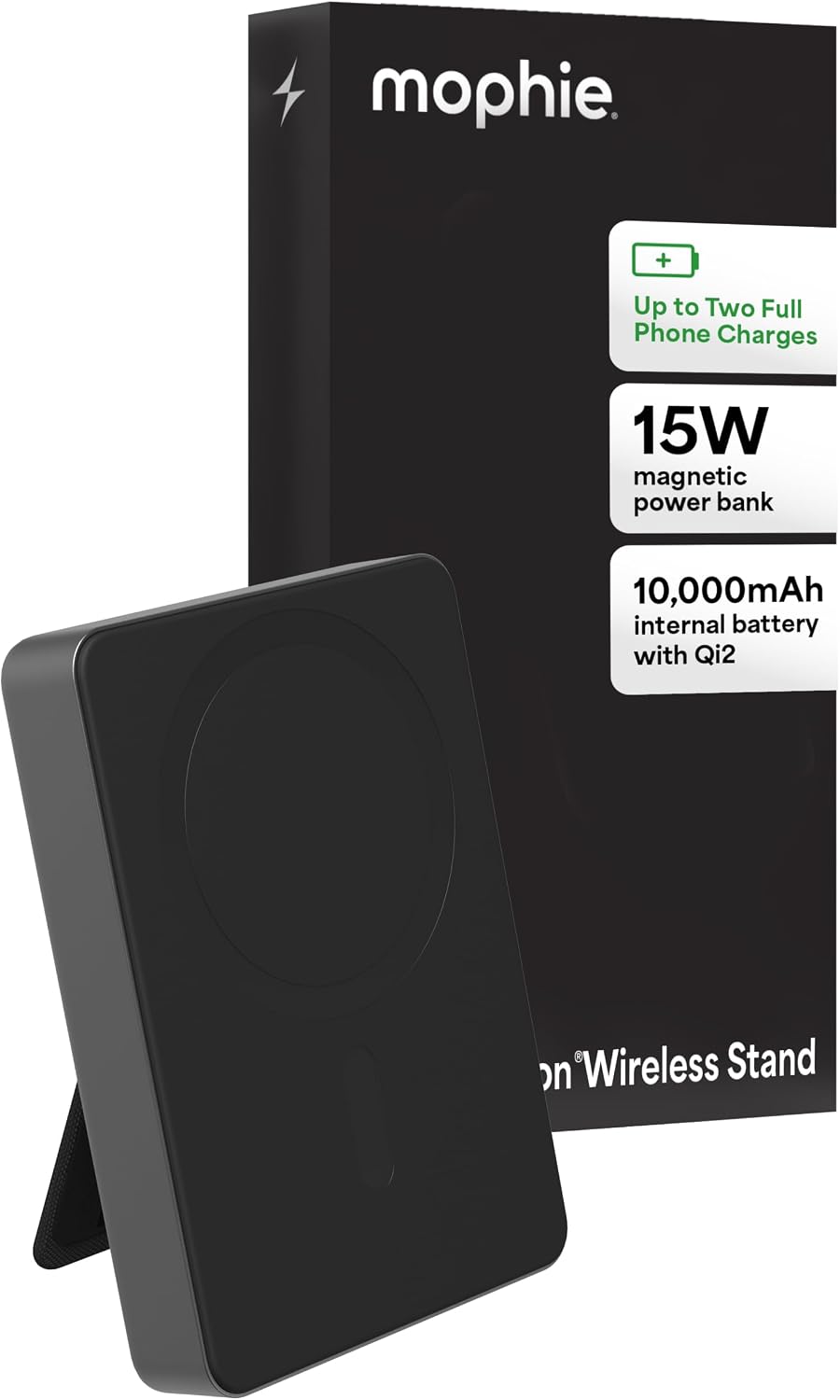 Mophie Powerstation Wireless Slim con soporte de 10,000 mAh - Carga...