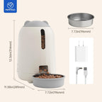 PAPIFEED - Comedero automático para gatos con aplicación, alimentador automático WiFi para gatos, dispensador de comida para gatos de alimentación lenta de 3 litros para alimentos secos, fuente de