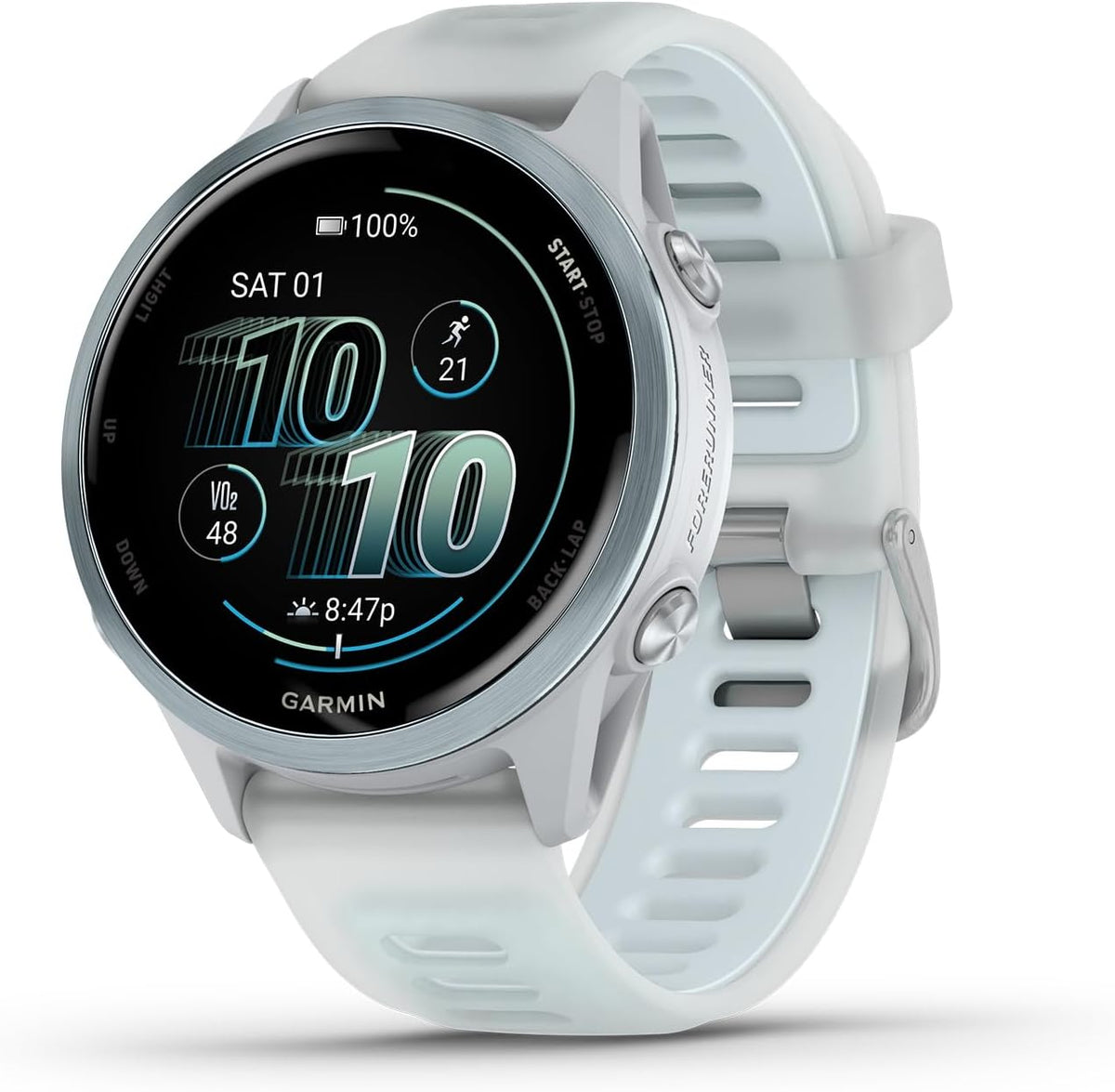 Garmin Forerunner 570 Reloj inteligente para correr 1.654 in (azul nube) Paquete M-XL
