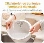 Joydeem Rice Cooker de Cerámica, 6 tazas de arroz crudo Cocinadores con Olla Interior de Cerámica Pura, Saludable y Libre de PFOA, 3L/3.2 qt, DFB-C300